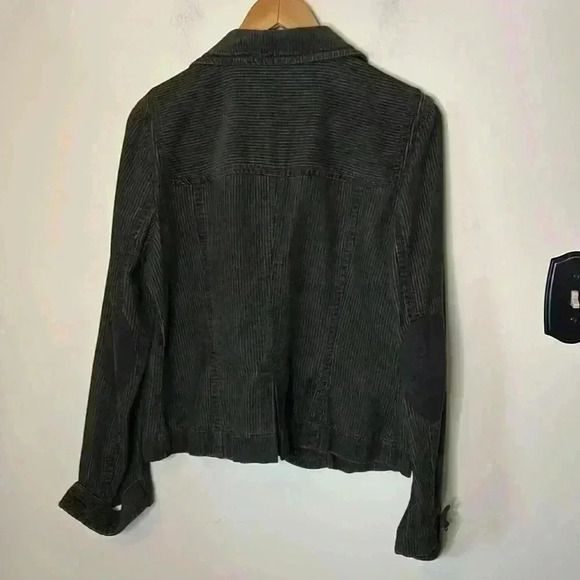 LOFT Corduroy Elbow Patch Blazer Dark Green Size 10 - Picture 6 of 7